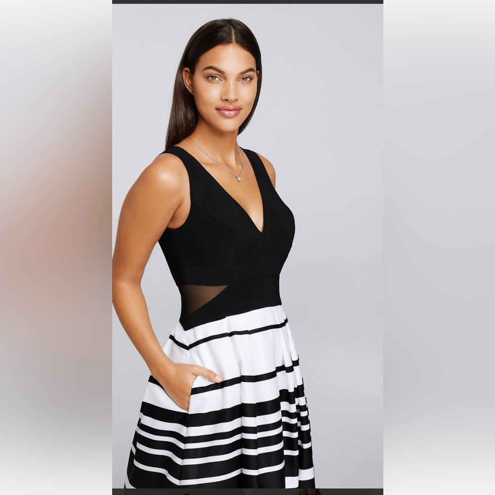 Black and white ball gown